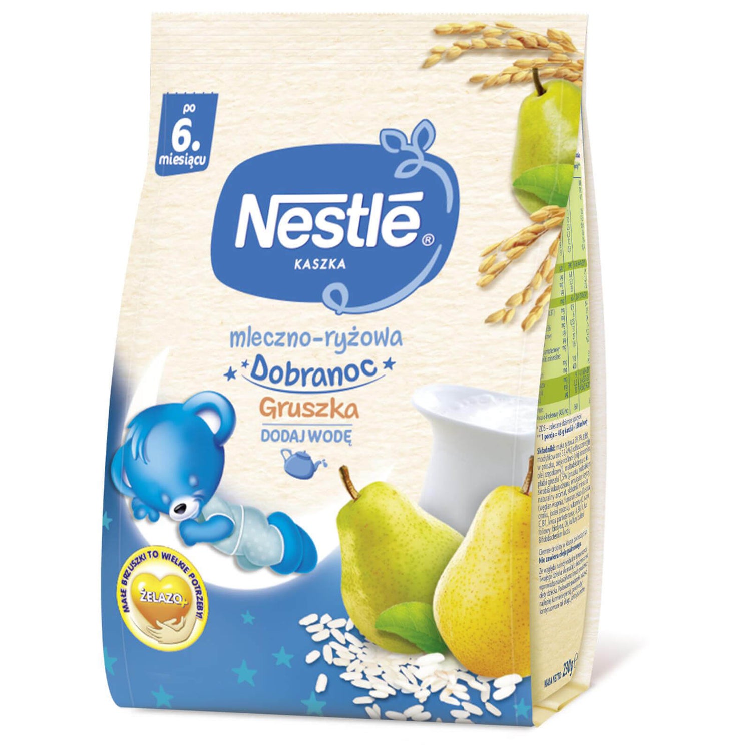 Nestlé Kaszka mleczno-ryżowa Dobranoc Gruszka- 230g