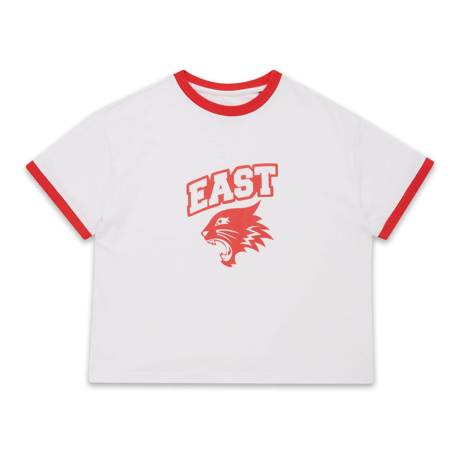 High School Musical East Women's Cropped Ringer T-Shirt - White Red