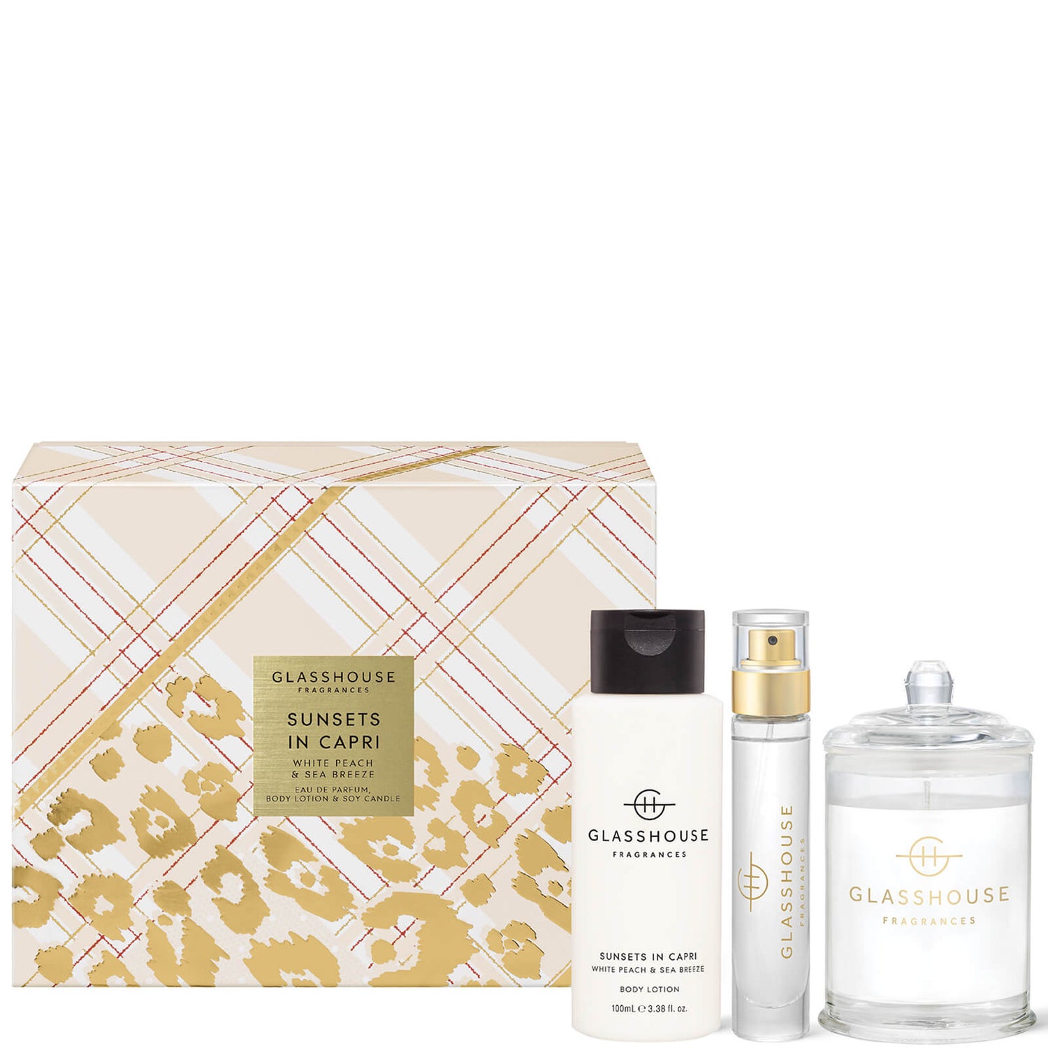Glasshouse Fragrances Christmas Sunsets in Capri Fragrance Trio Gift Set |  Free US Shipping | lookfantastic