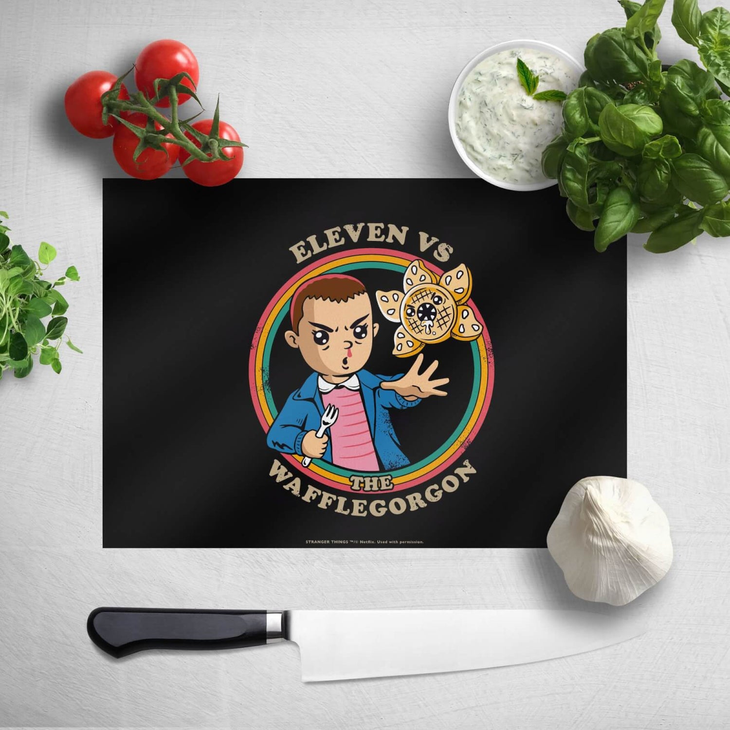 Stranger Things Eleven Vs The Wafflegorgon Chopping Board