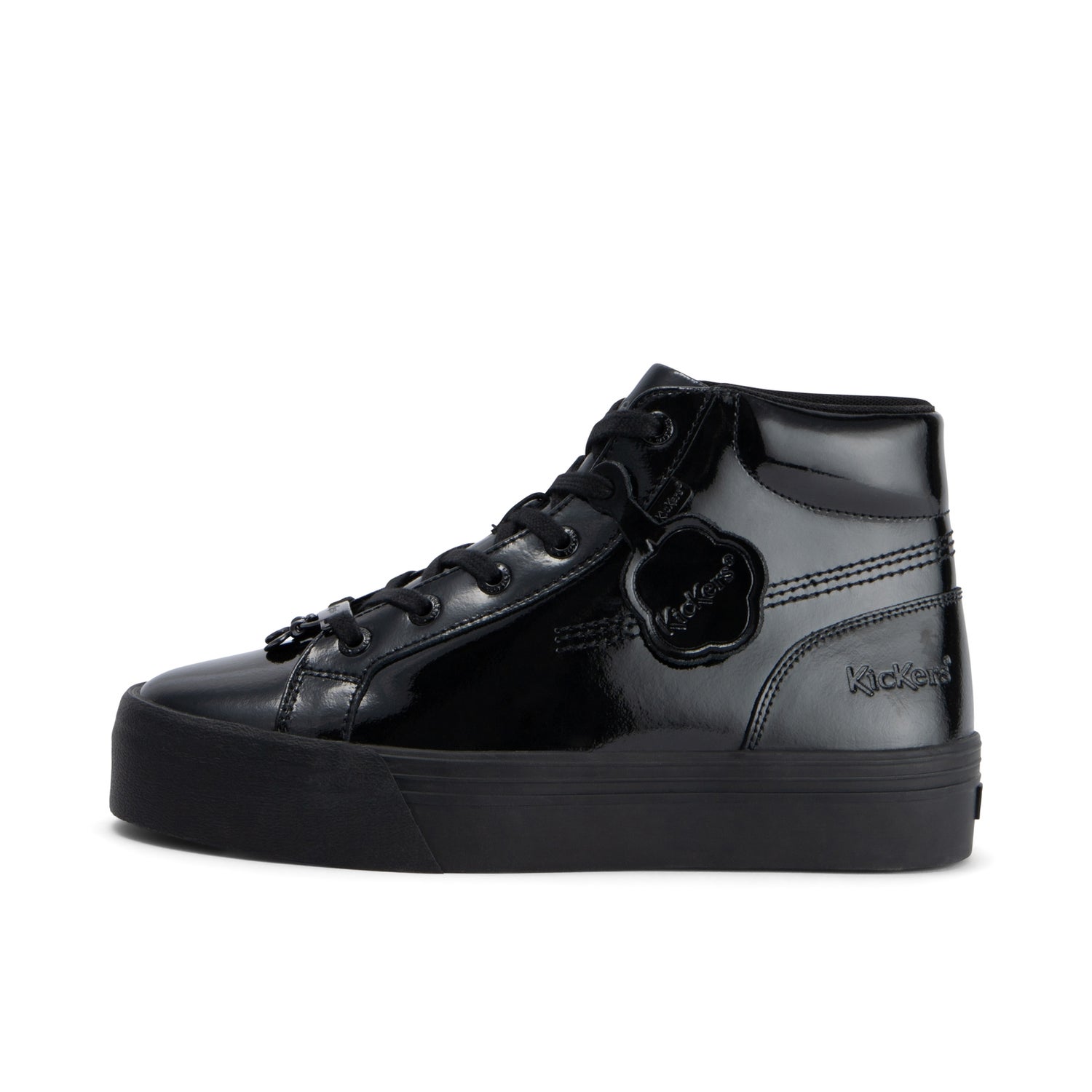 Adult Womens Tovni Hi Stack Patent leather Black Kickers