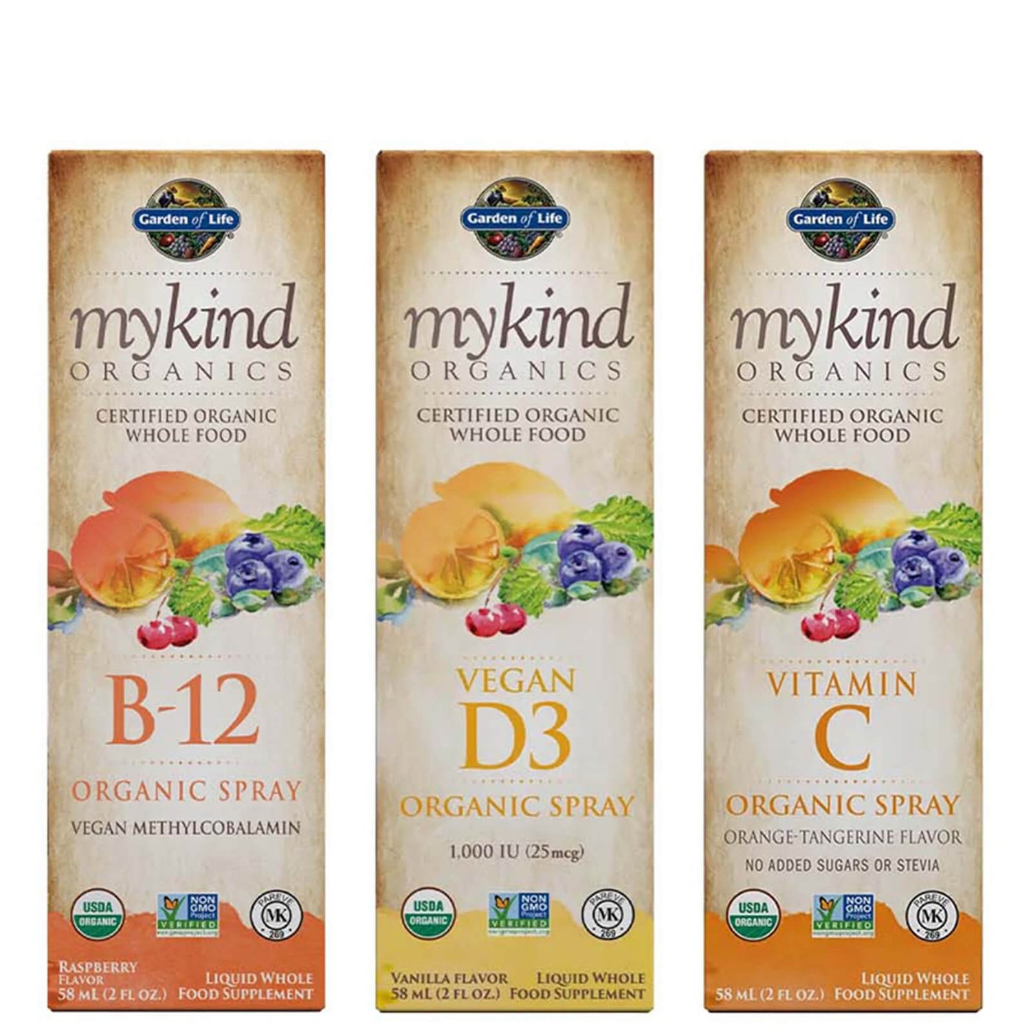 Organics Vitamine Spray Bundel x3