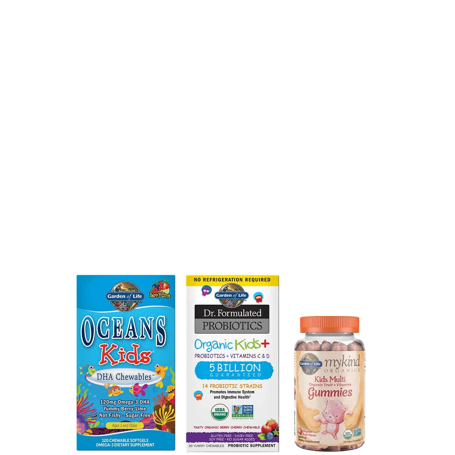Garden of Life Kids’ Bundle – Omega-3, Multivitamins & Microbiome