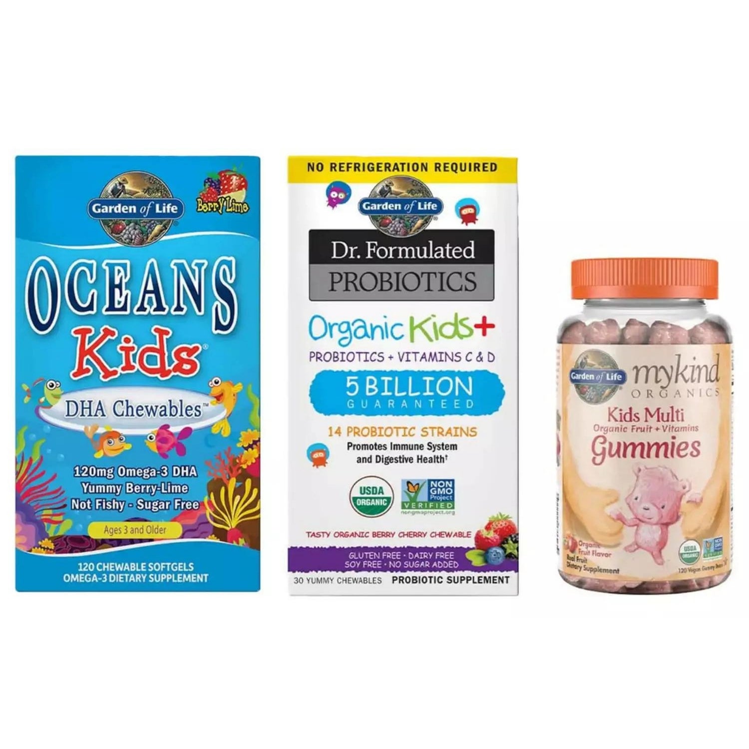 Kids' Chewable Bundle - Omega-3, Microbiomes & Multivitamins