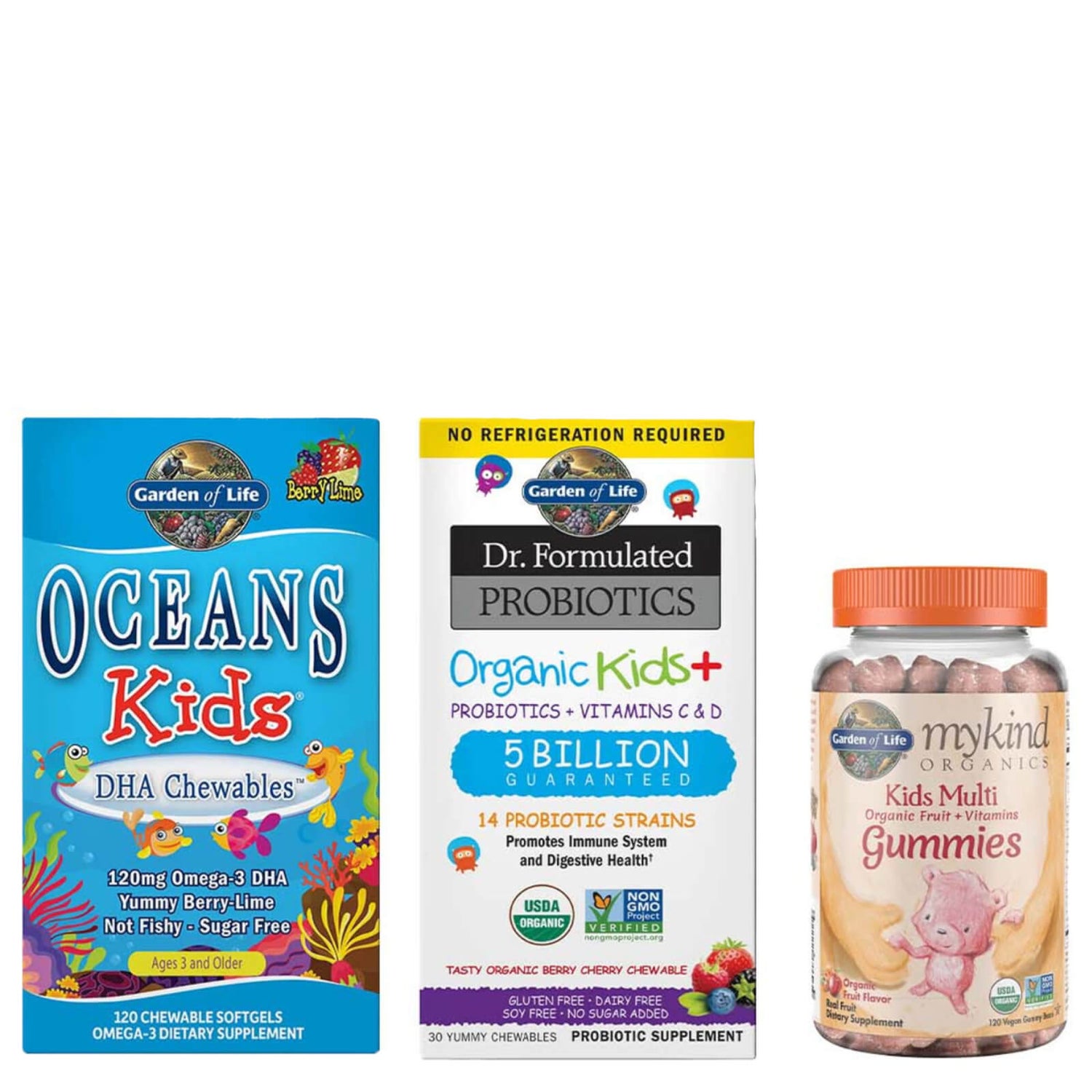 Kids' Chewable Bundle - Omega-3, Probiotics & Multivitamins