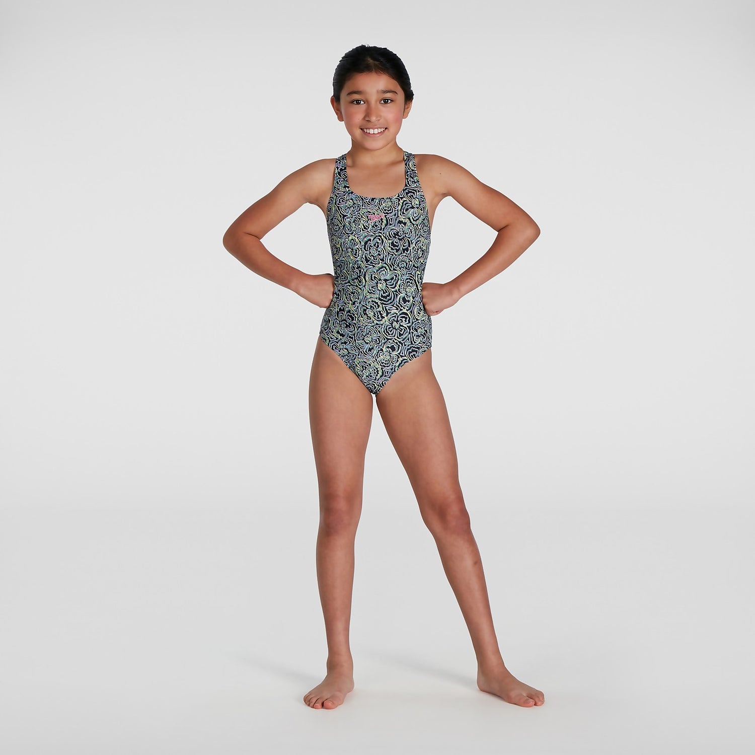 Costume da bagno Bambina Allover Medalist Blu Rosa Speedo IT