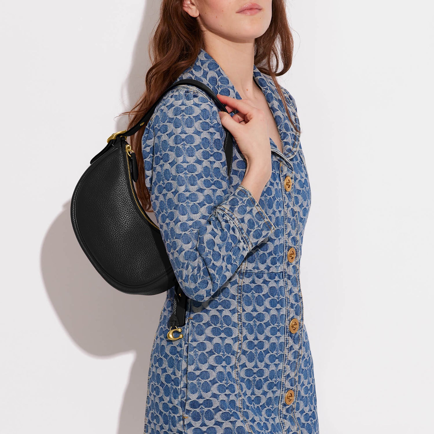 Coach Luna Pebbled Leather Shoulder Bag 0