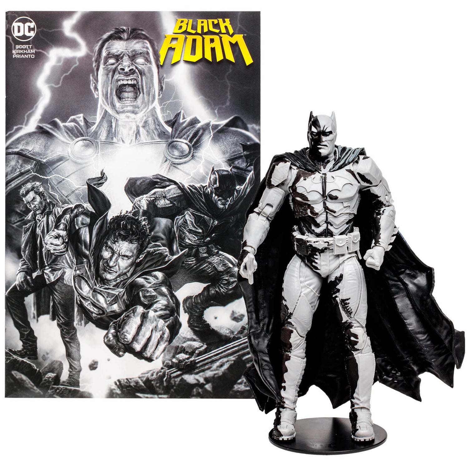 McFarlane DC Direct Black Adam Batman Line Art Variant 7 Inch Action Figure with Comic SDCC Variant