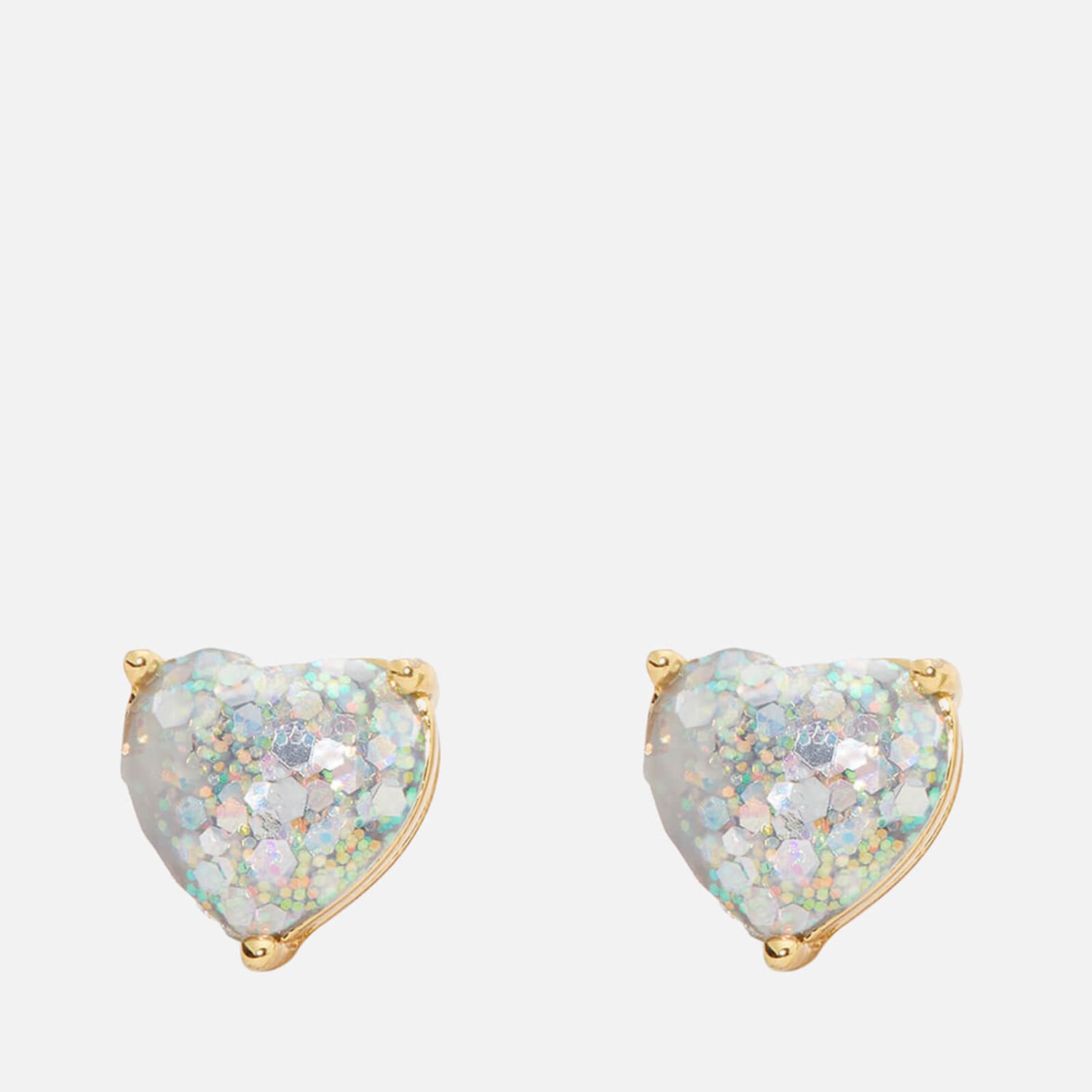 Kate Spade New York Heart Gold-Plated and Glittered Resin Earrings