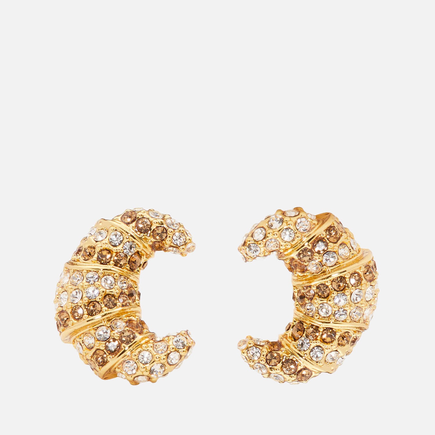 Kate Spade New York Croissant Gold-Tone and Crystal Studs