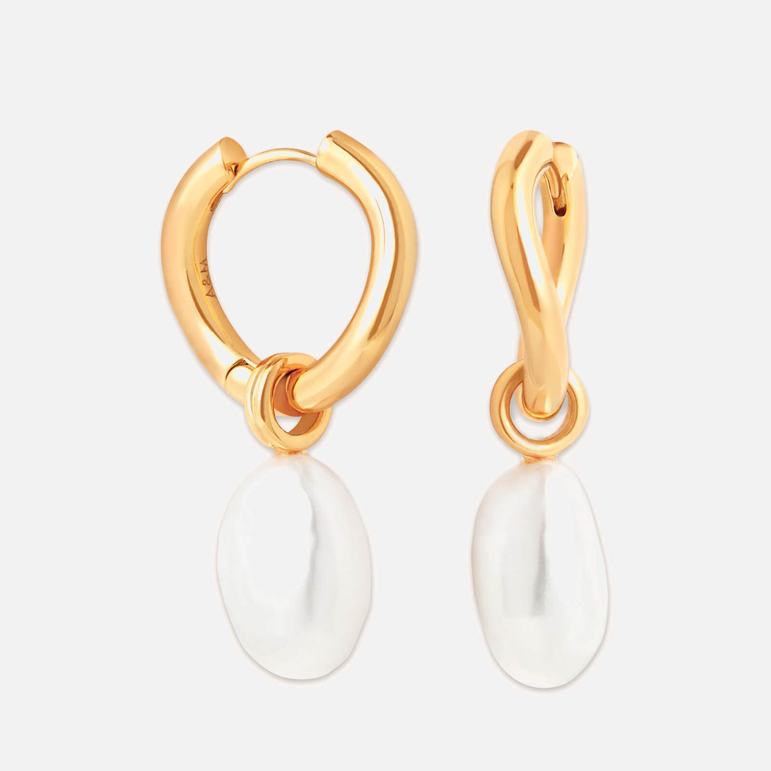 Astrid & Miyu 18-Karat Gold-Plated Freshwater Pearl Earrings