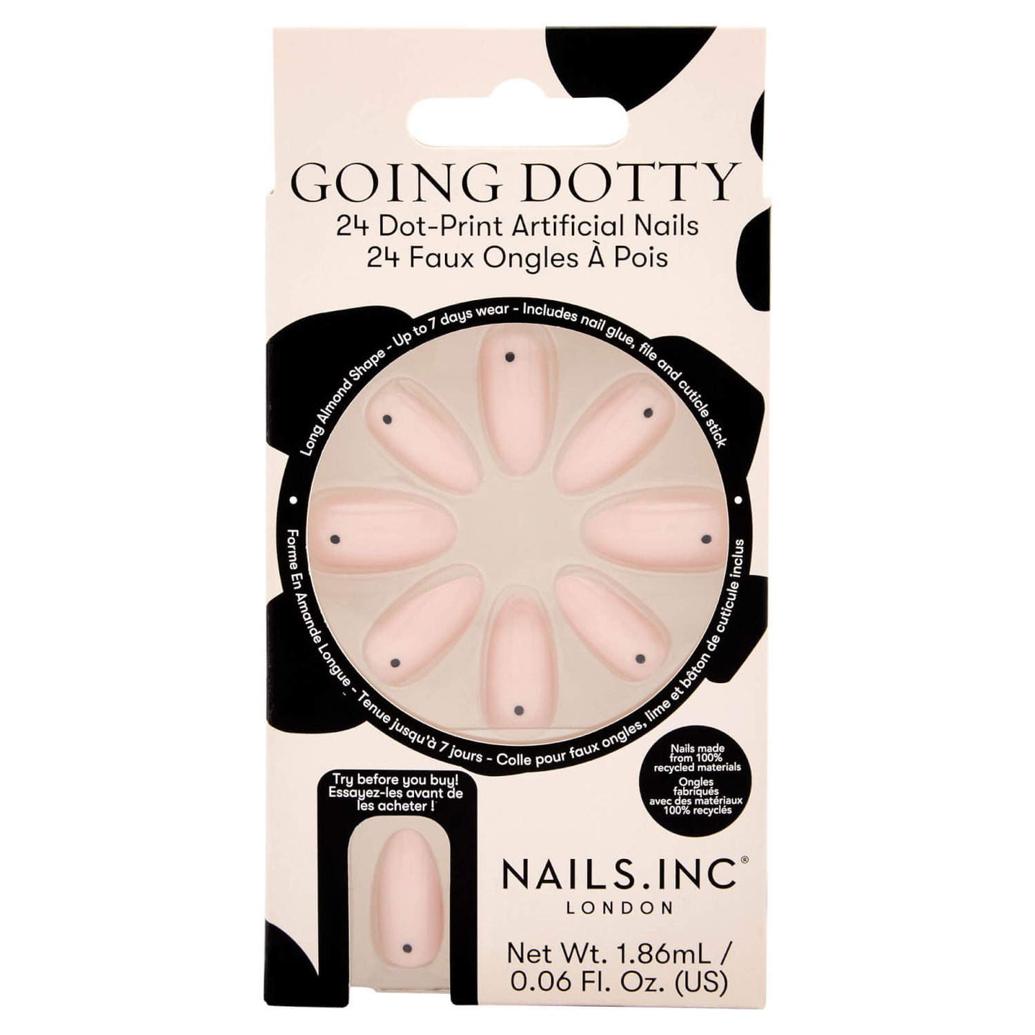 nails inc. Going Dotty Dot-Print Artificial Nails (Pack of 24)