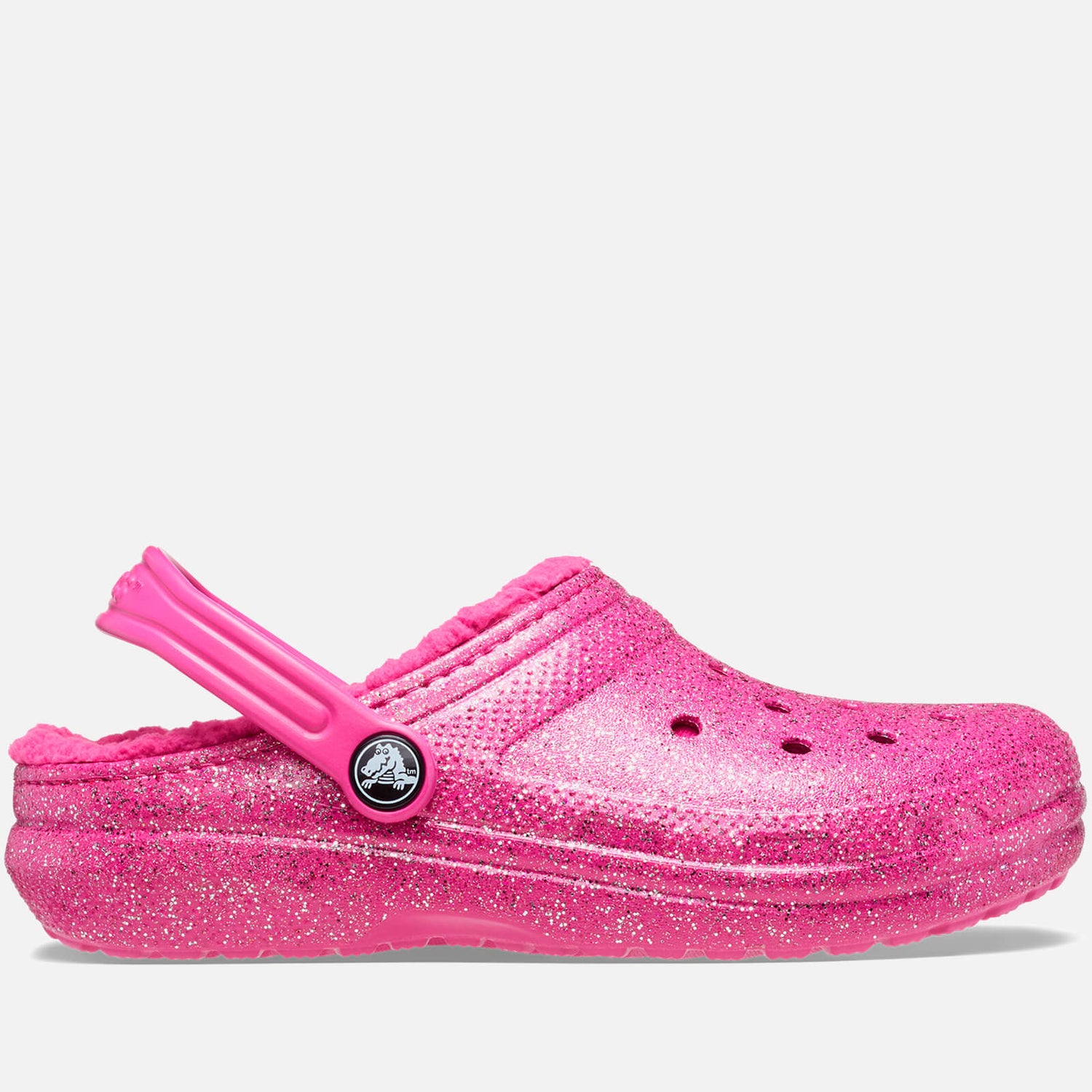 Crocs Kids' Glitter and Faux Sherpa Lined Rubber Clogs