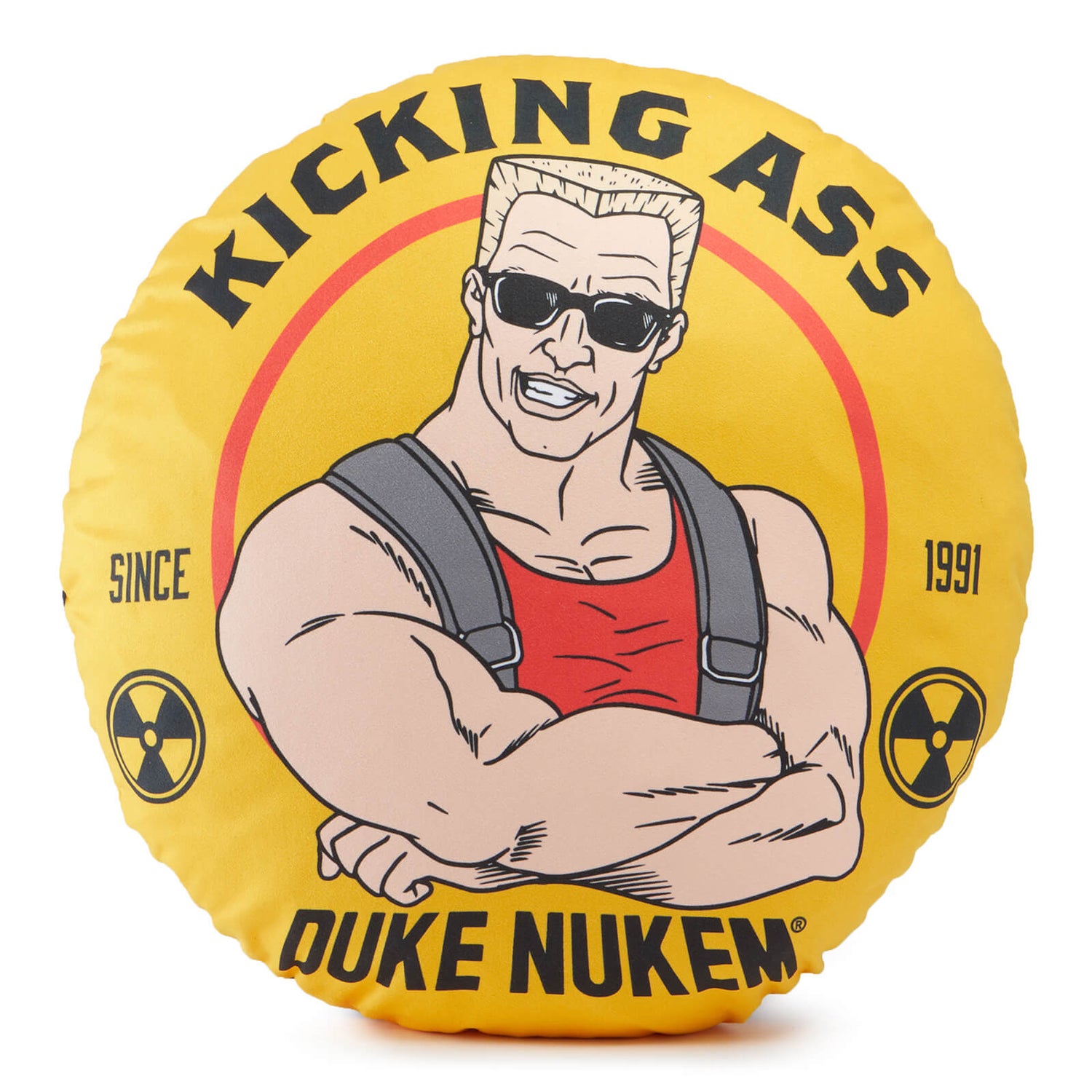 Duke Nukem Kicking Ass Since 1991 Round Cushion