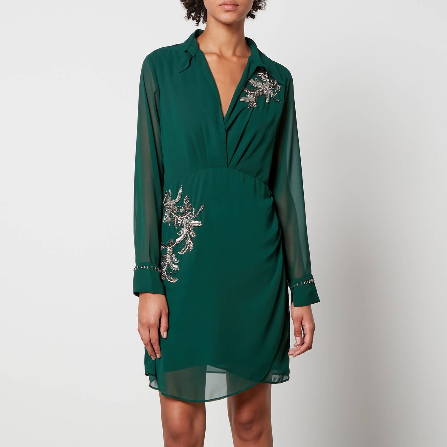 Hope & Ivy Lennon Embellished Chiffon Dress - UK 8