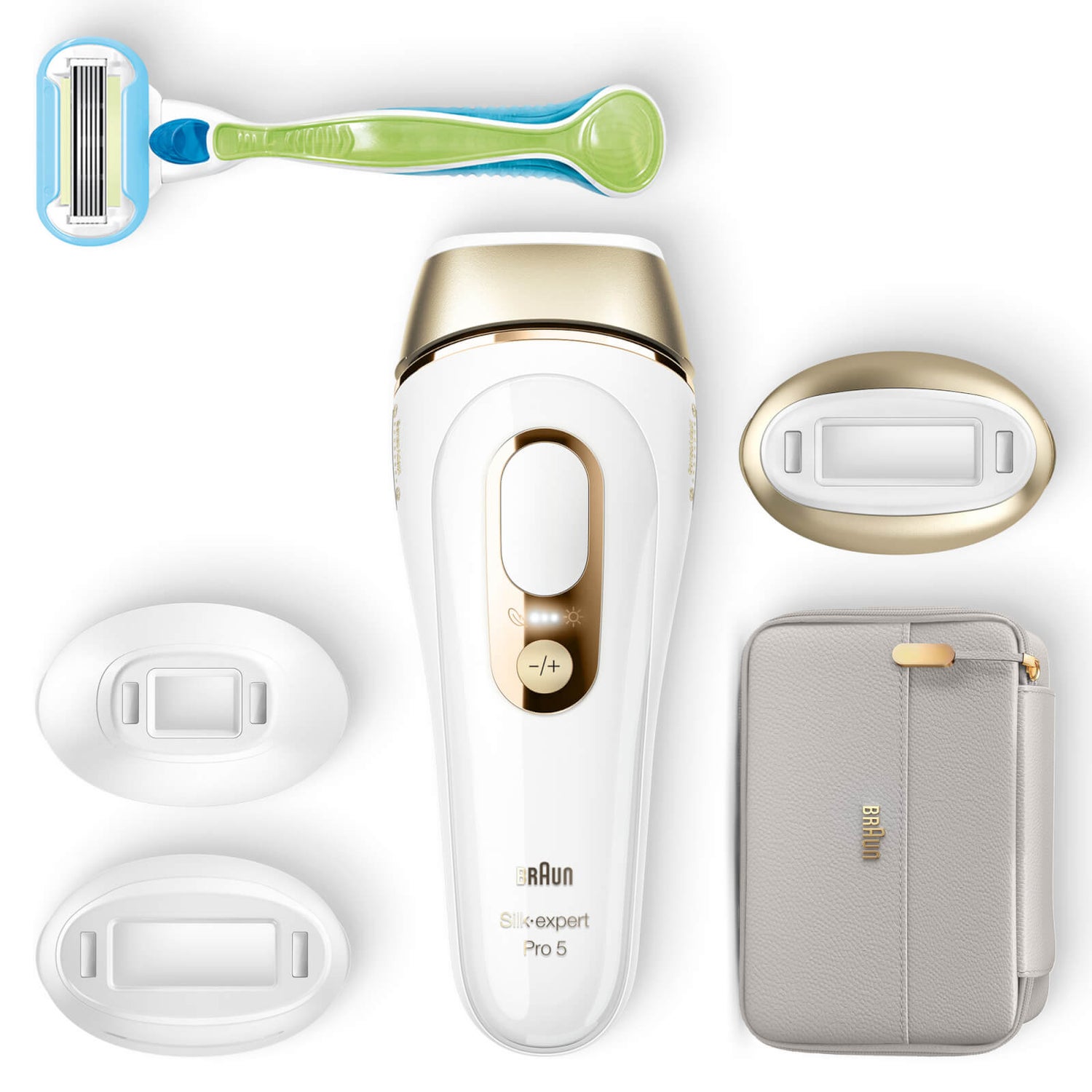 Braun Silk·expert Pro 5 PL5257 Women’s IPL, At-Home Permanent Visible Hair Removal, White/Gold
