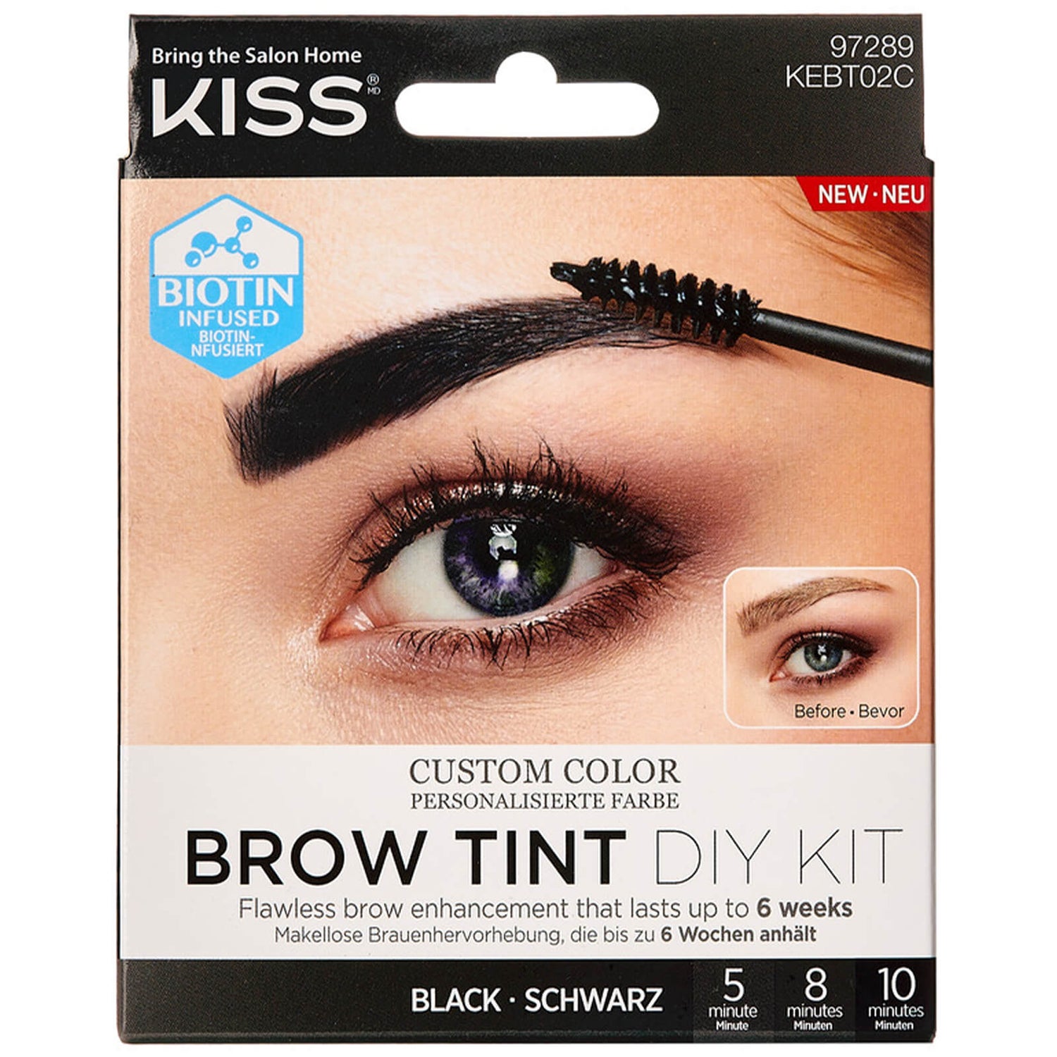 KISS Brow Tint Kit (olika nyanser) – Shade:#000000||Black