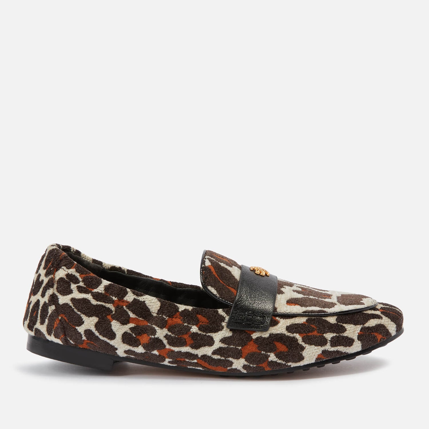 Tory Burch Leopard Print Leather and Velvet Ballet Shoes - UK 3