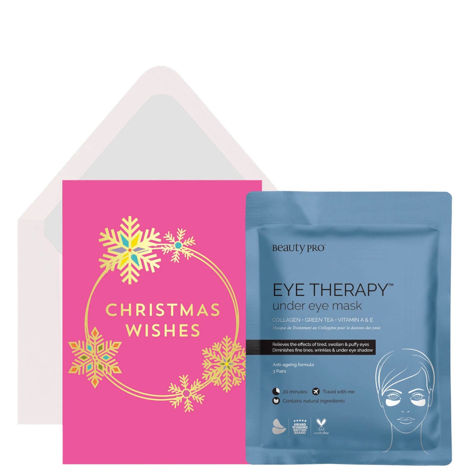 BeautyPro Christmask Card with Eye Therapy Under Eye Mask 10.5g