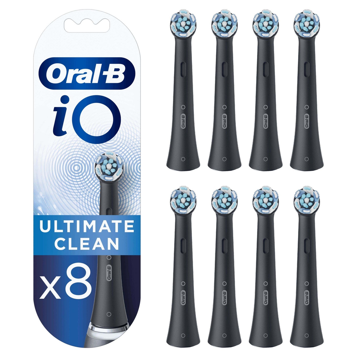 Oral-B iO Ultimate Clean Opzetborstels Zwart, 8 Stuks