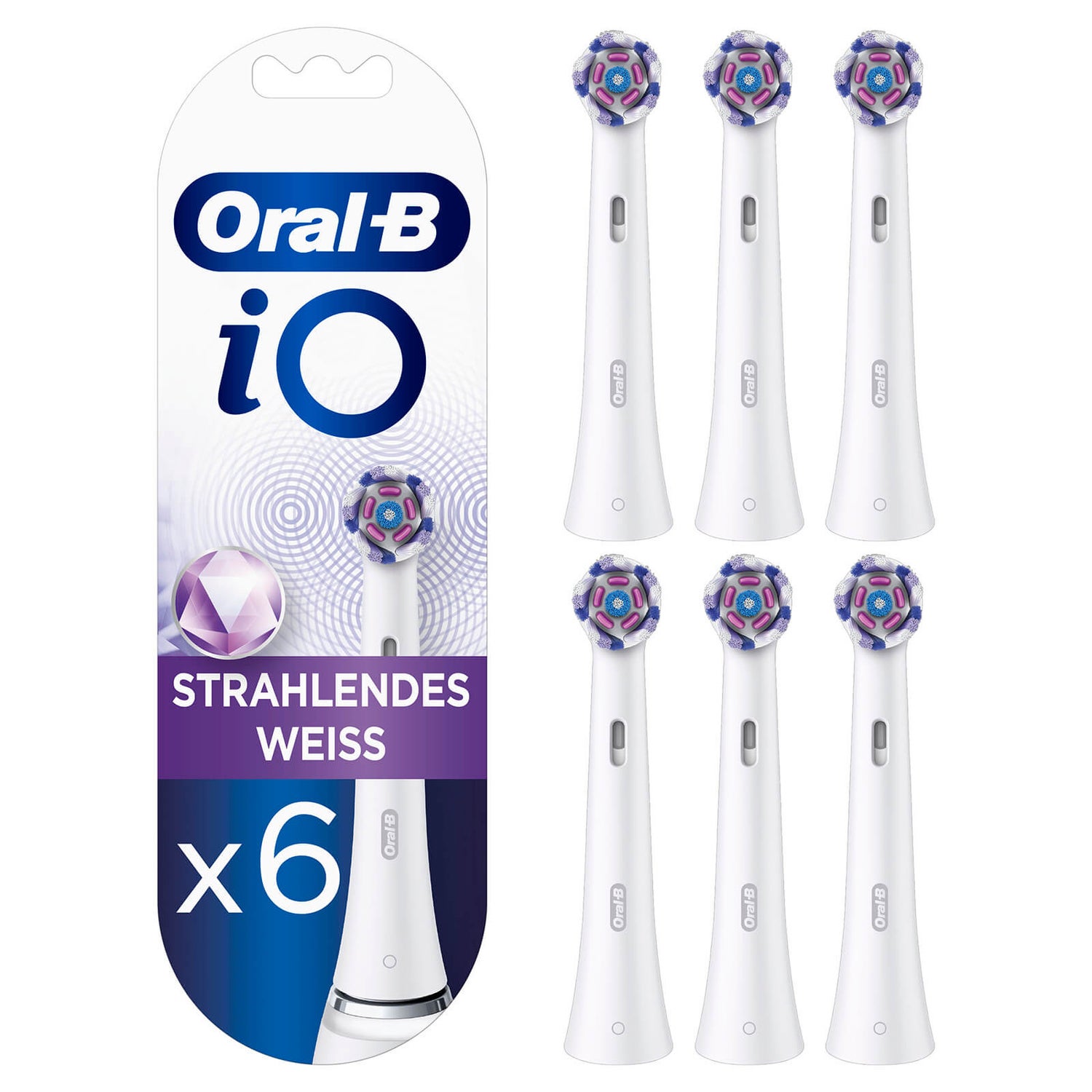 Oral-B Aufsteckbürsten iO Strahlendes | DE Stück Oral-B 6 Weiß