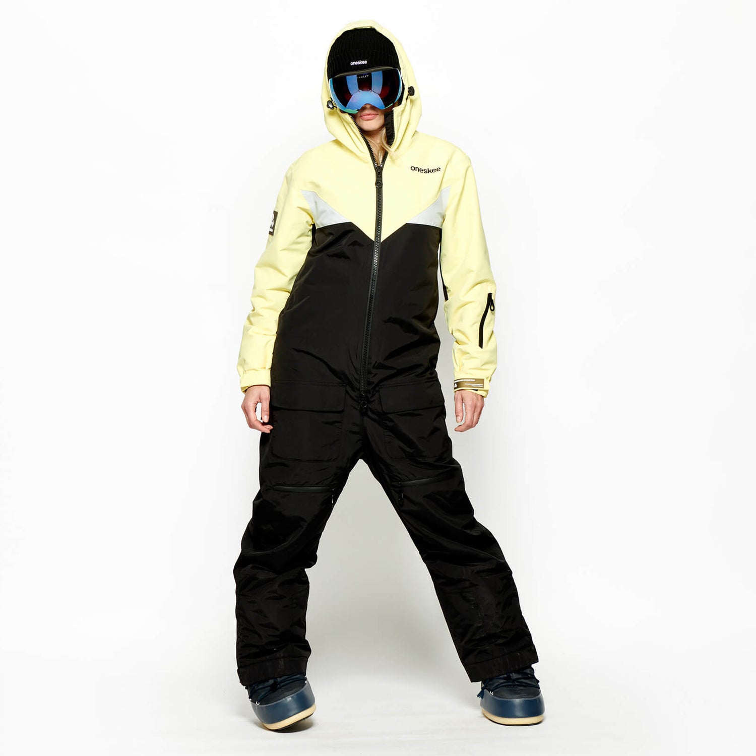 Check out the stunning Women's Mark VI Ski Suit - Black / Yellow oneskee US