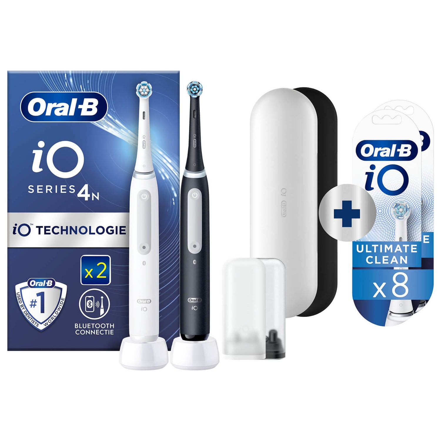 Oral-B iO 4 Elektrische Tandenborstel Duo-pack Zwart & Wit