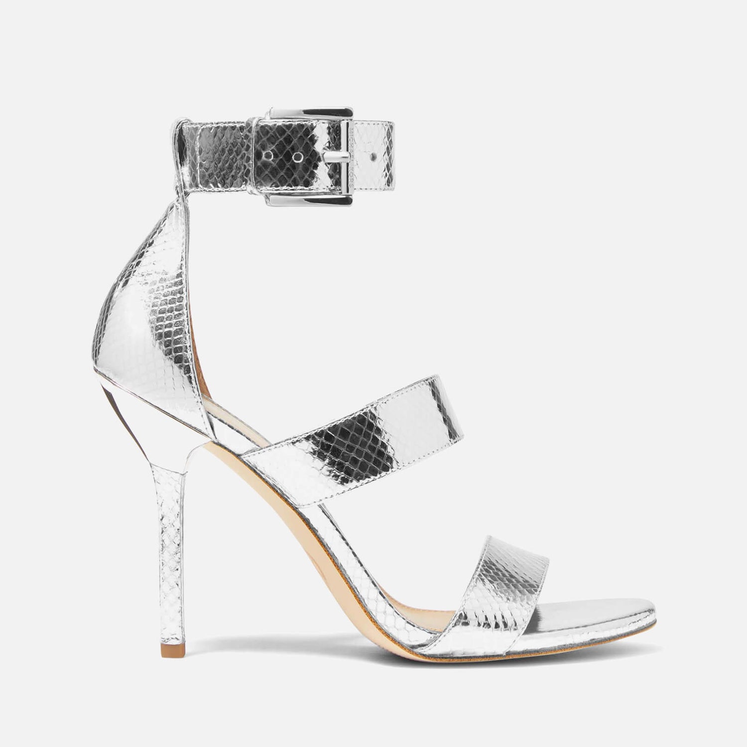 MICHAEL Michael Kors Women's Amal Metallic Leather Heeled Sandals - UK 6