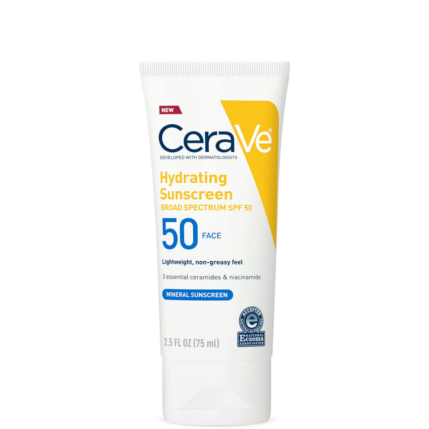 CeraVe 100% Mineral Hydrating Face Sunscreen SPF50 2.5 oz
