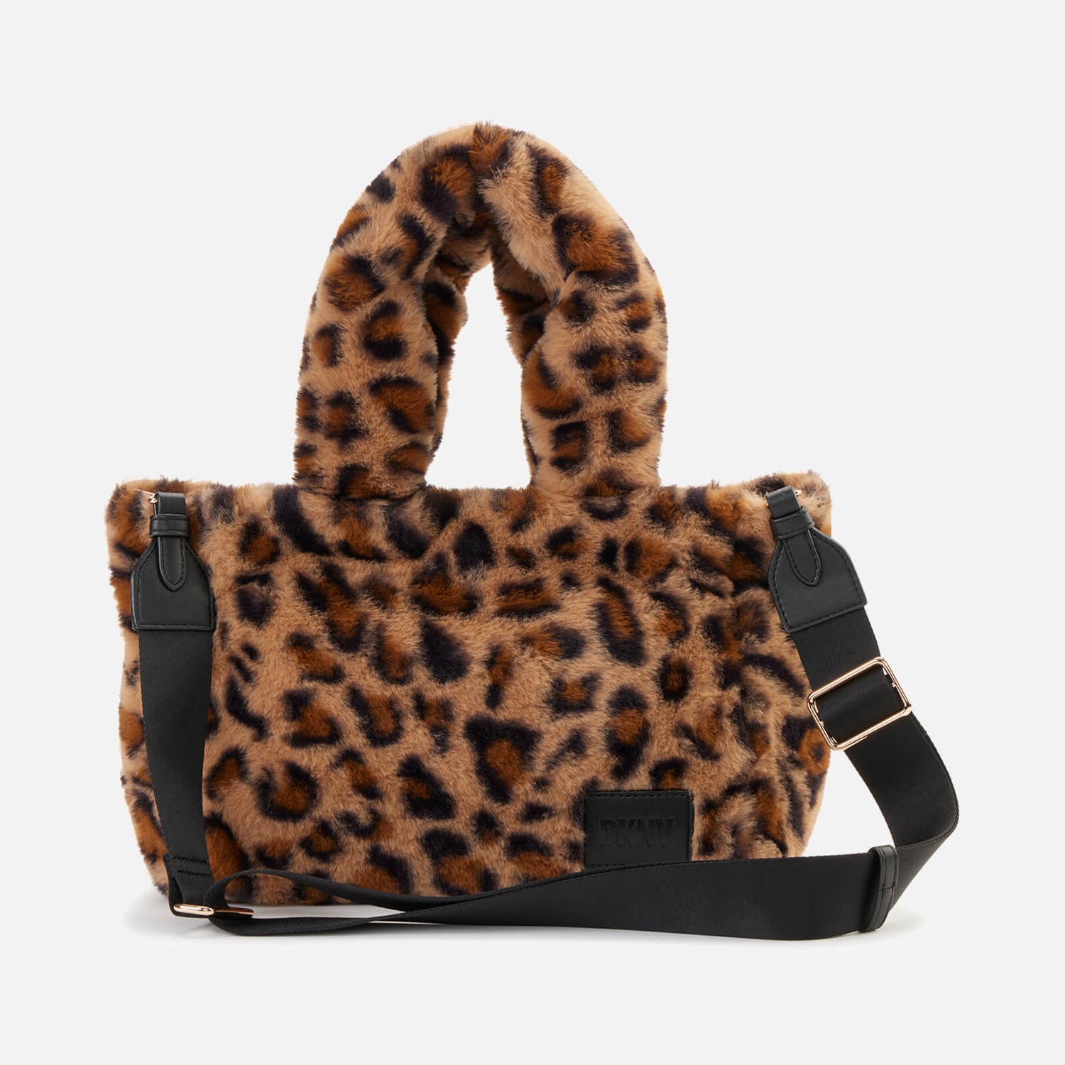 DKNY Emilee Small Leopard Print Faux Fur Tote Bag