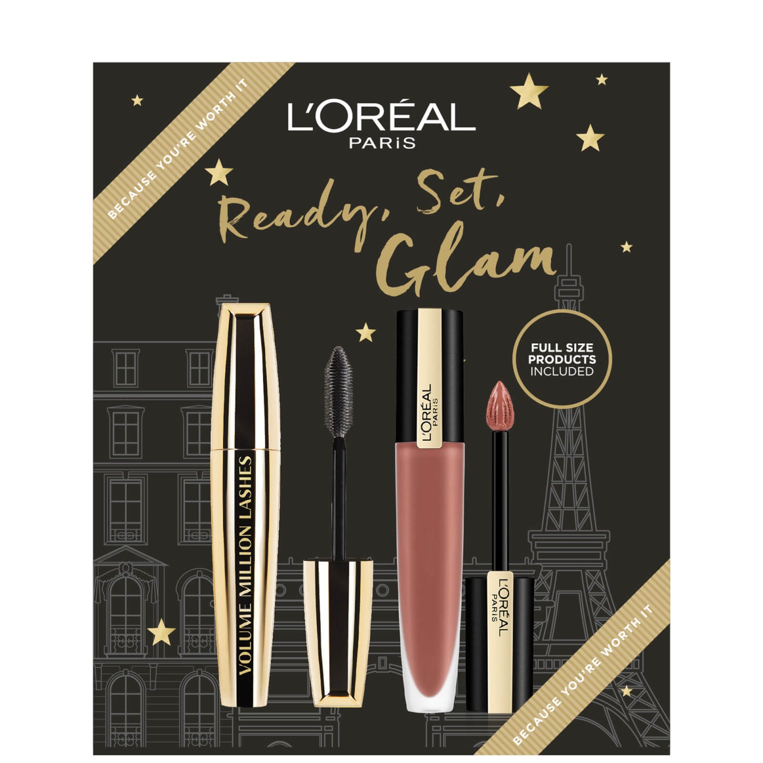 L'Oréal Paris Ready, Set, Glam Mascara and Lipstick Duo Gift Set