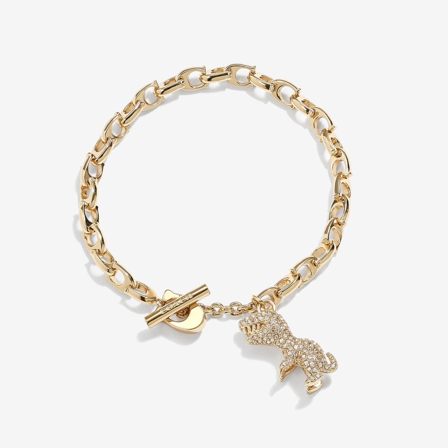 Coach C Rexy Crystal and Gold-Tone Bracelet