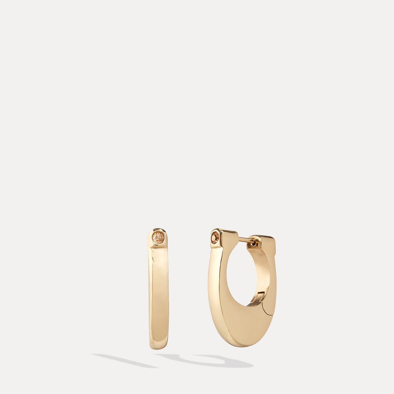 Coach Chunky C Gold-Tone and Crystal Hoop Earrings