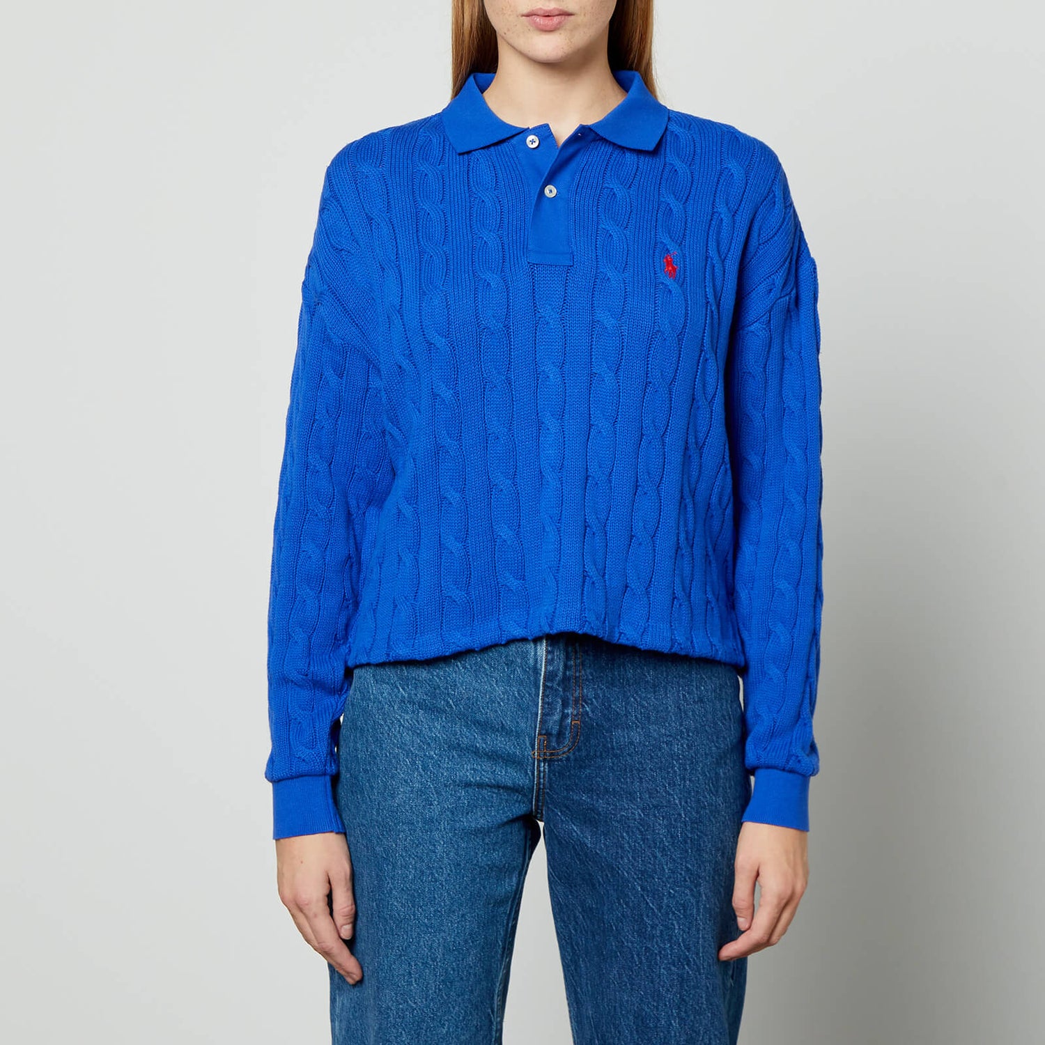 Polo Ralph Lauren Cotton Cable-Knit Polo Shirt - M