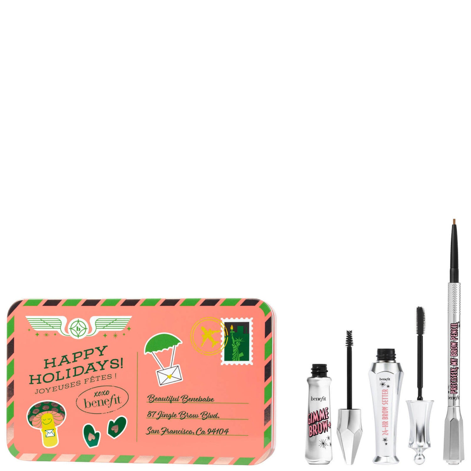 benefit Jolly Brow Bunch Eyebrow Gels and Eyebrow Pencil Gift Set - 4 Warm Deep Brown (Worth £70.50)