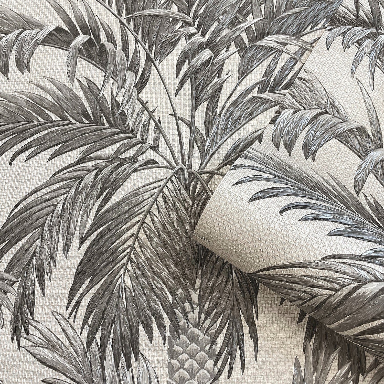 Graphic Plant Palm Leaf Tropic Print Black And White Background Style  Exotic Floral Jungle Trendy Seamless Pattern Fashion Vintage Summer  Wallpaper Hawaiian Backdrop Royalty Free SVG Cliparts Vectors And Stock  Illustration Image