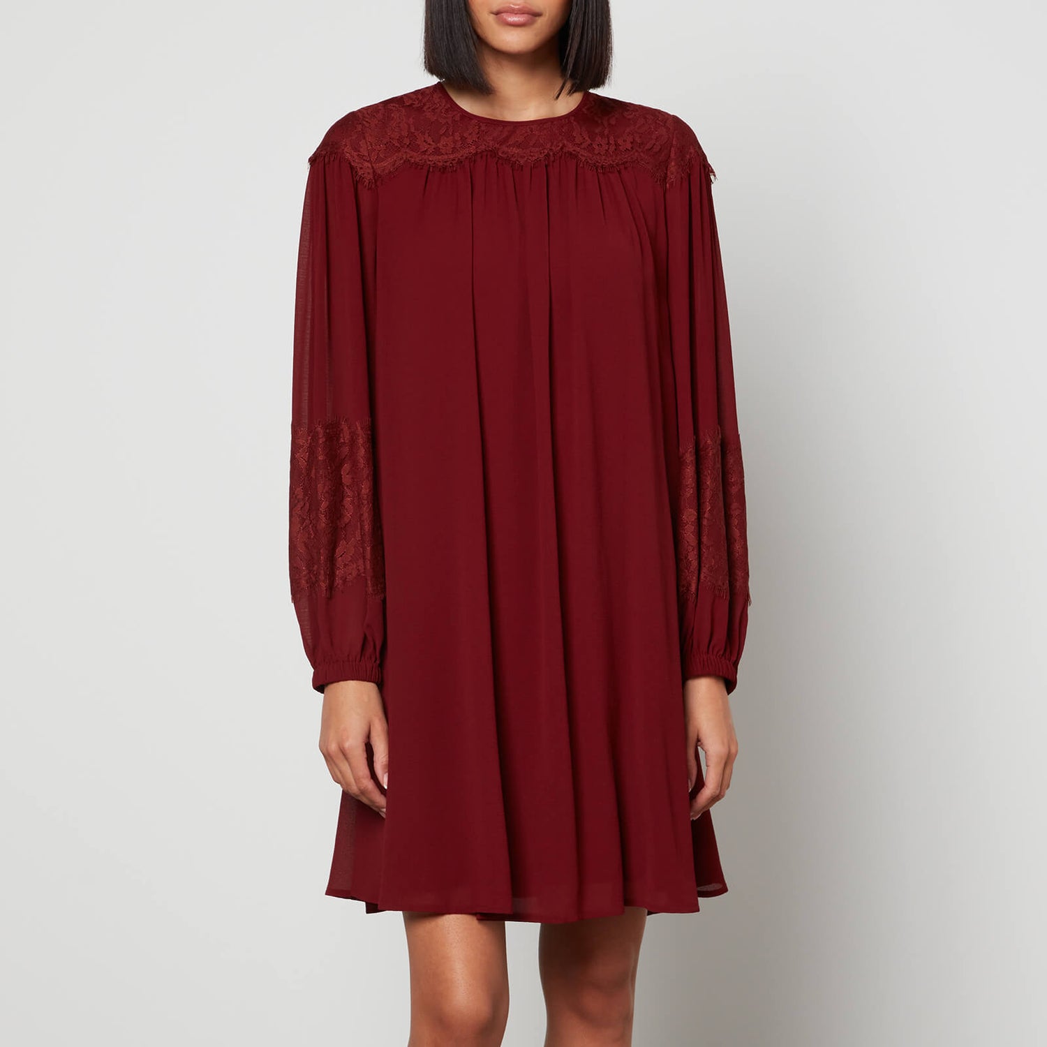 See By Chloé Georgette and Lace Mini Dress - EU 34/UK 6