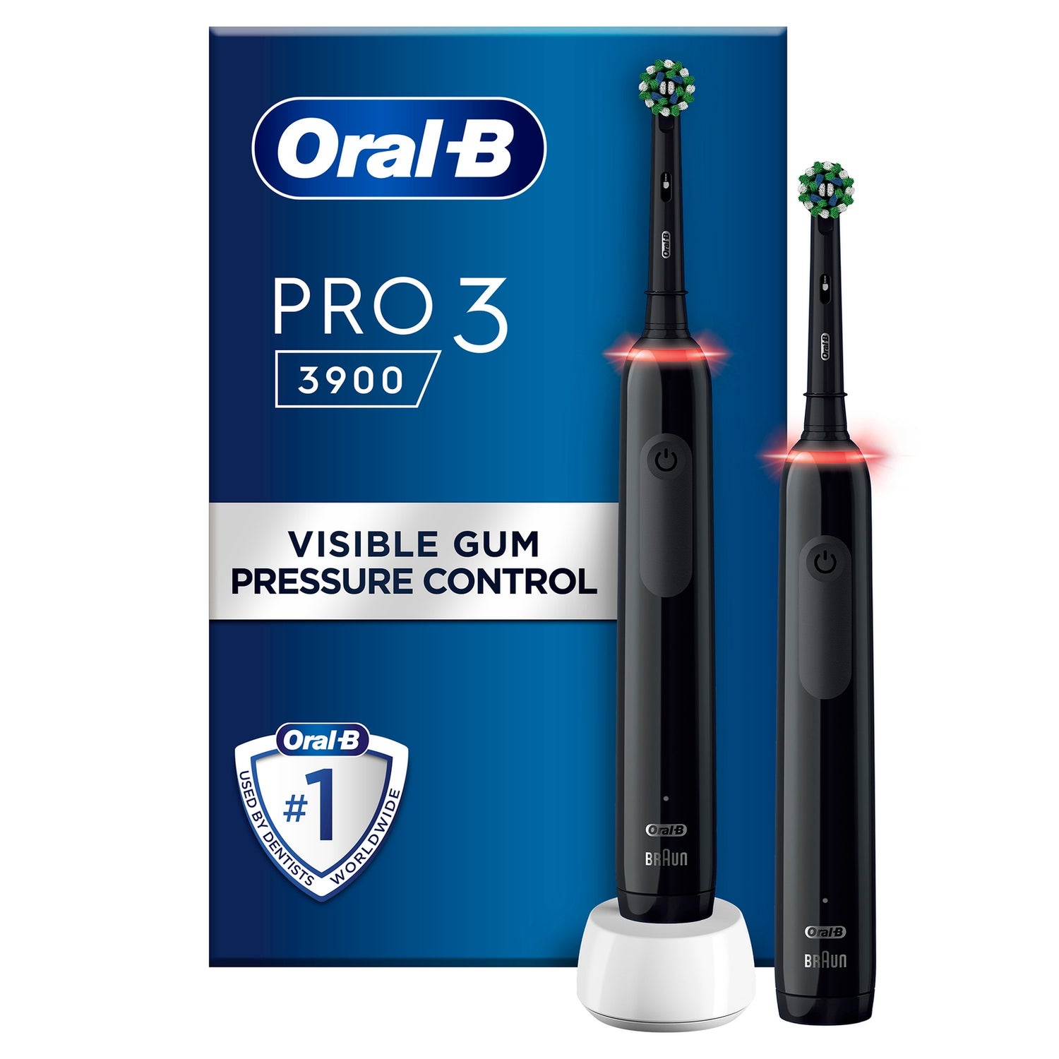 Oral B Pro 3900 Duo Pack of Two Electric Toothbrushes, Black & Black