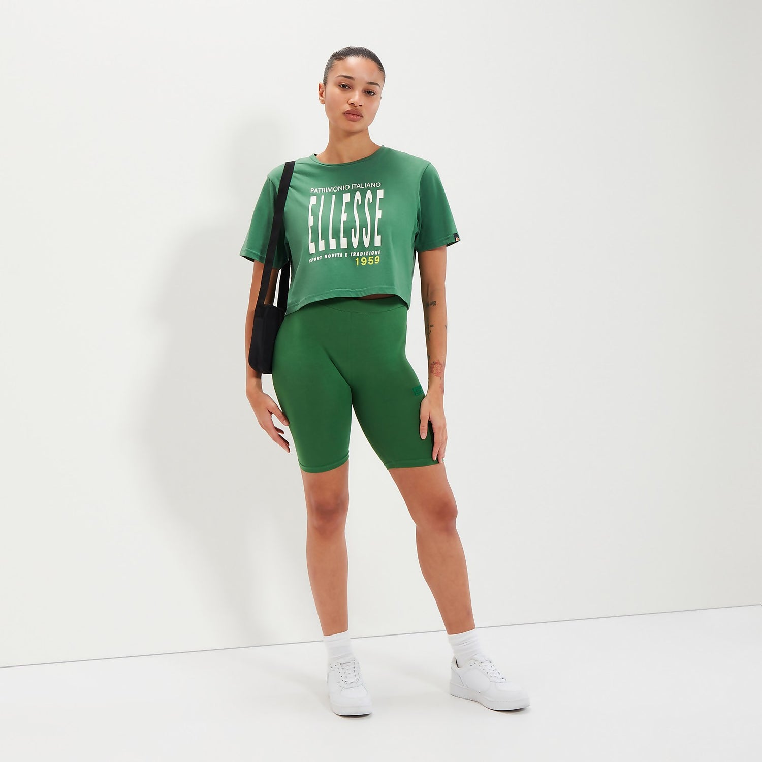 Women s Volia Crop T Shirt Green Ellesse