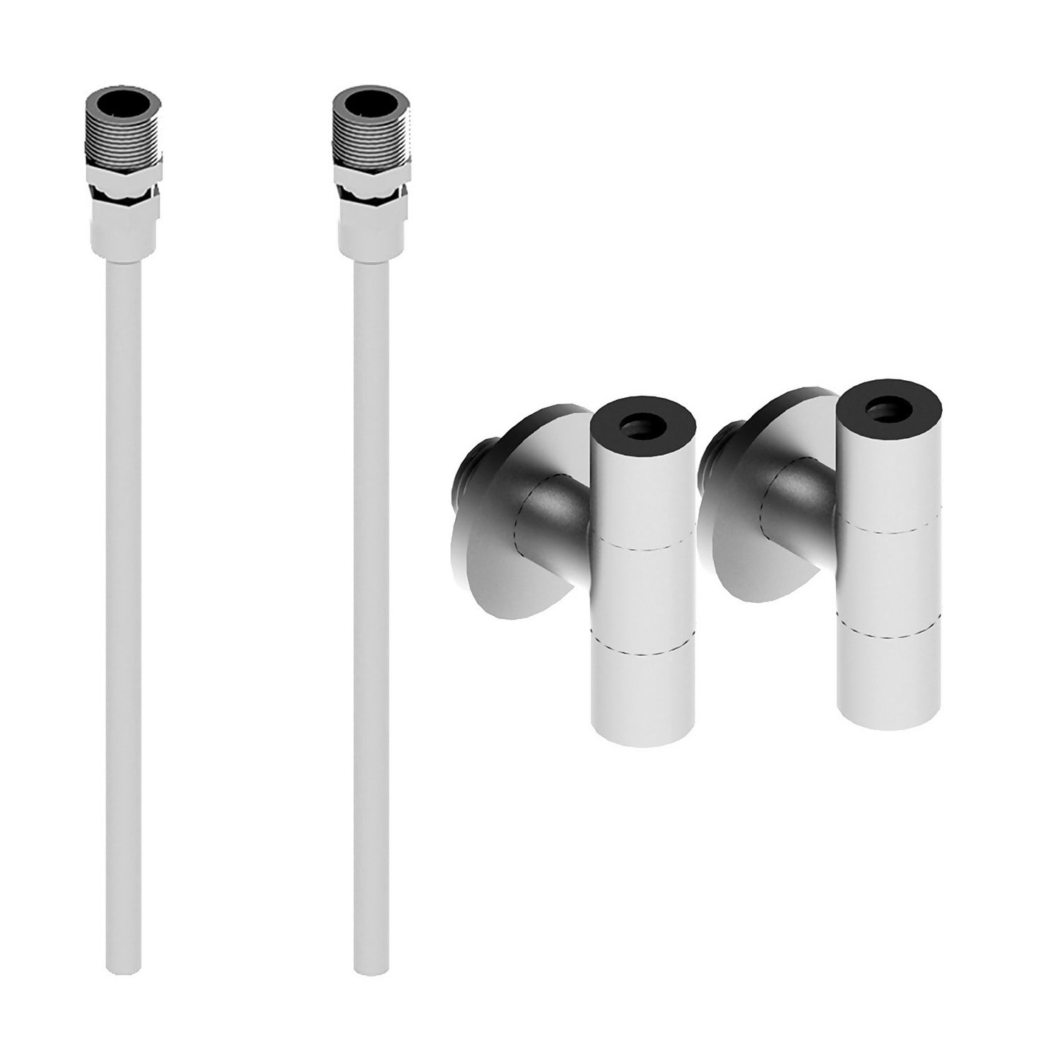 Designer Exposed Basin Isolation Valves and Extensions - Chrome