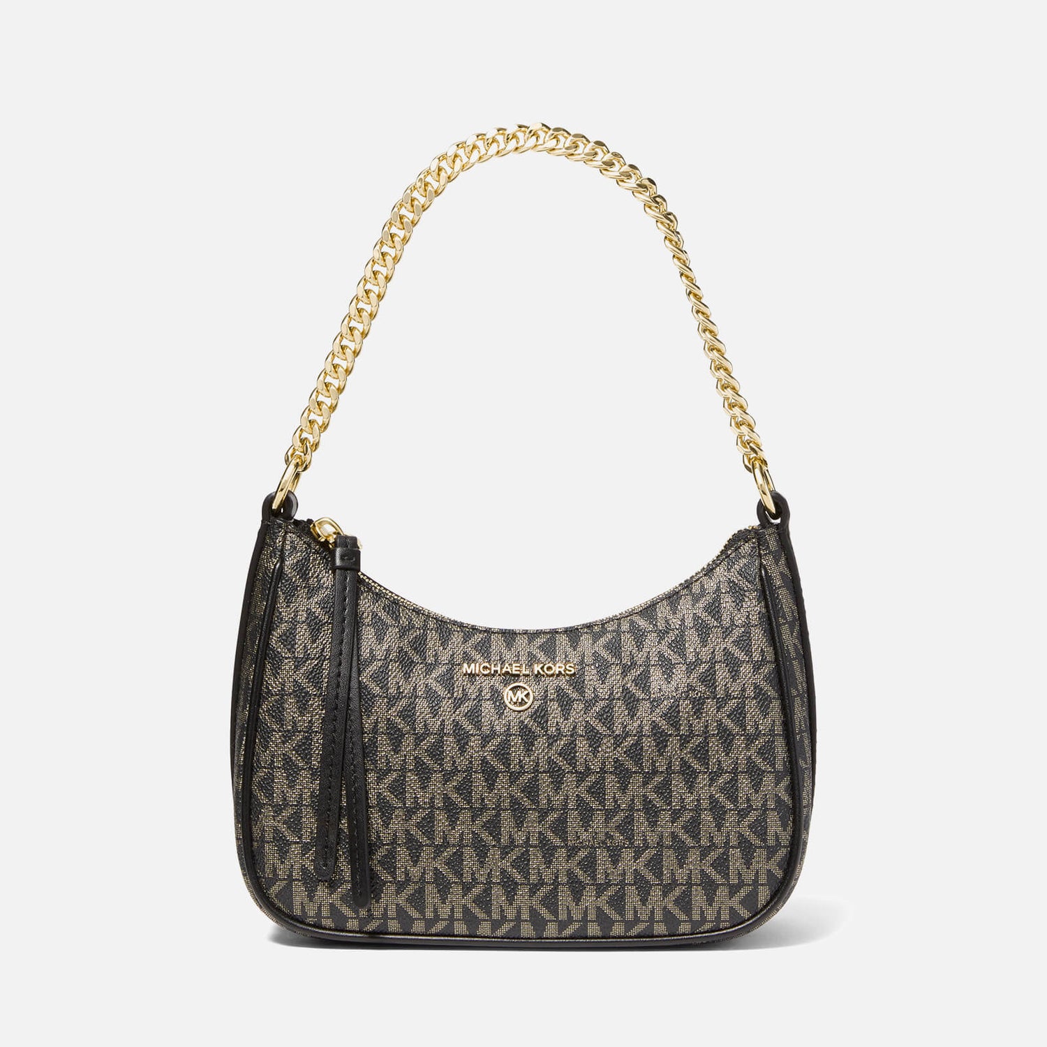 Michael Michael Kors Small Jet Set Leather-Trimmed Coated-Canvas Bag