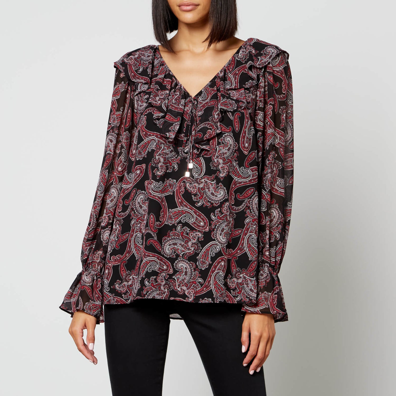 MICHAEL Michael Kors Paisley Jacquard-Crepe Blouse