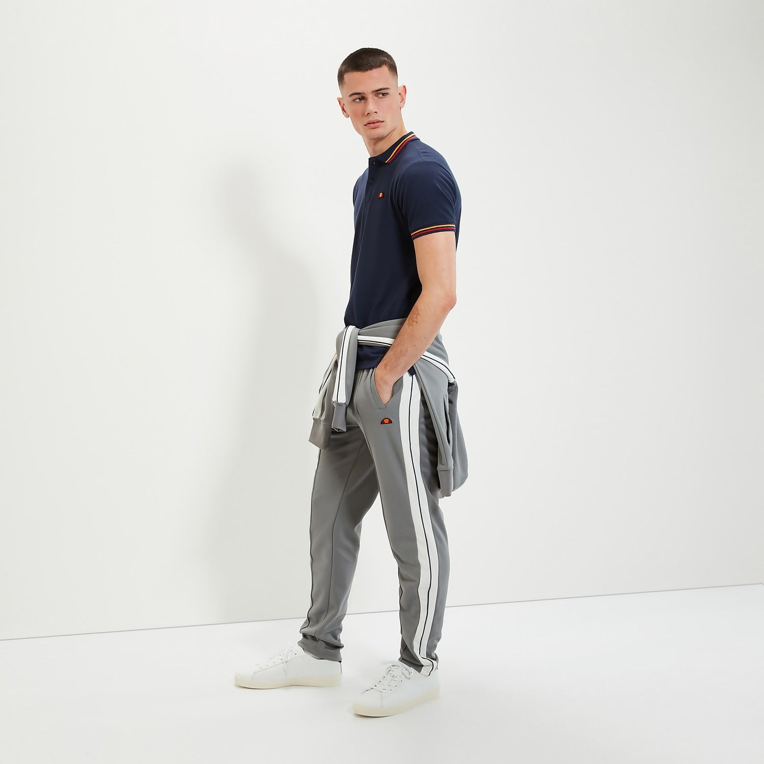Grey cotton track pants cheap