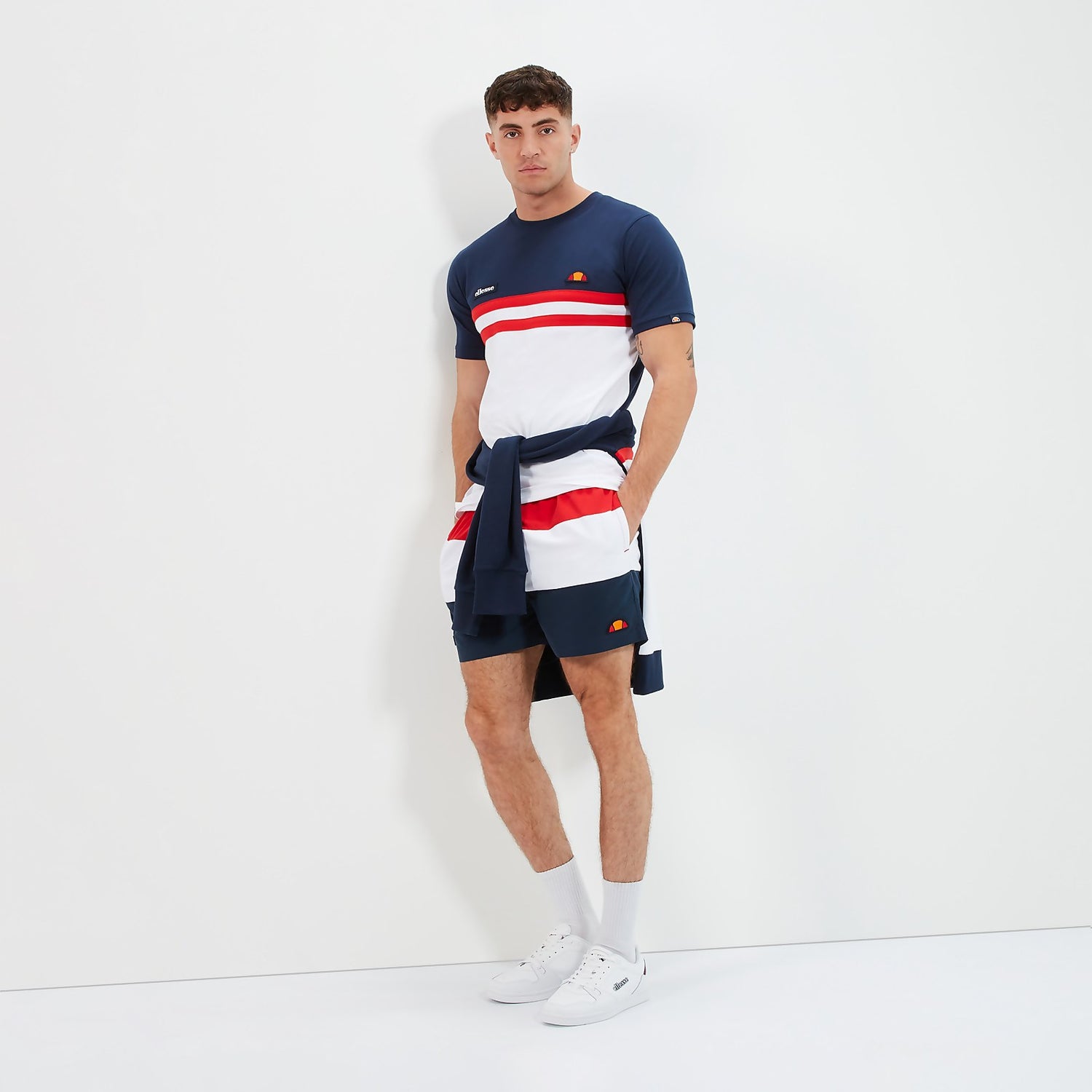 Men s Cielo Swim Short Red Navy White Ellesse