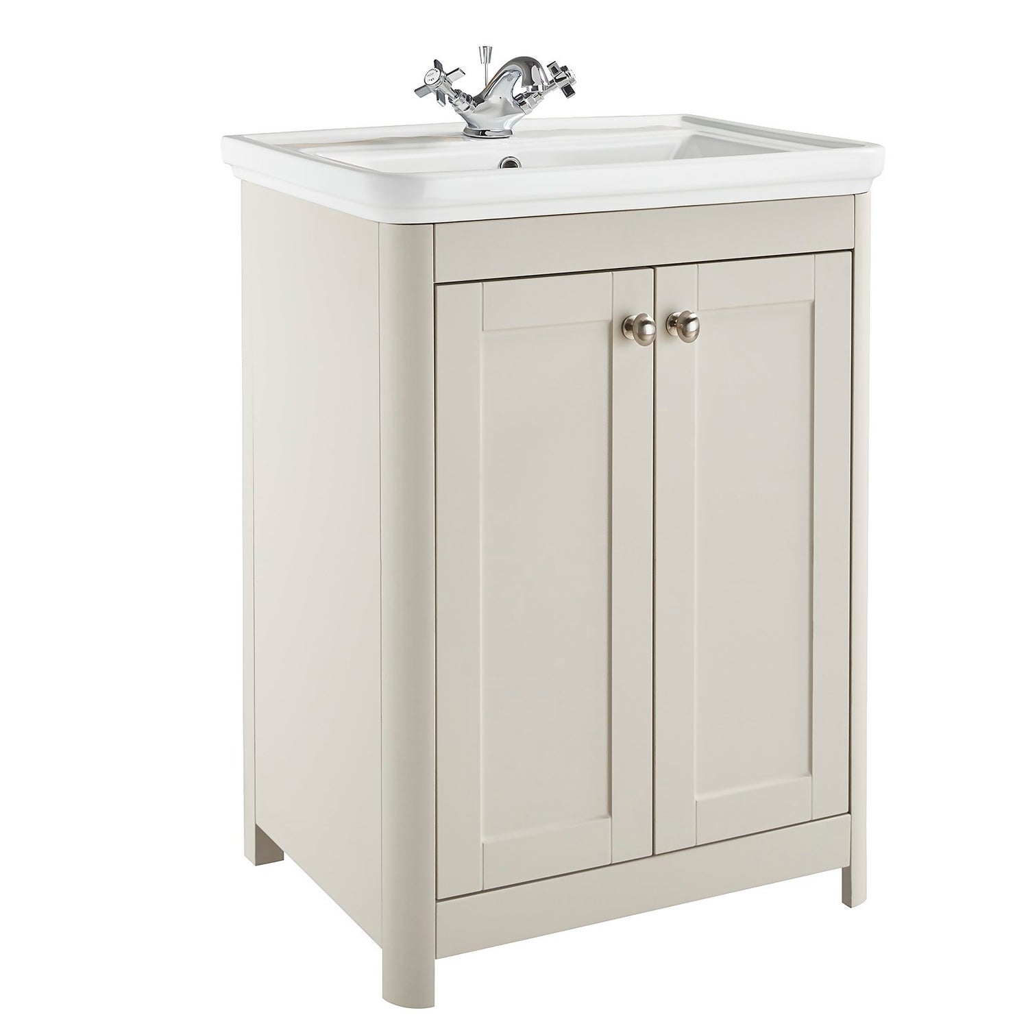 Country Living Wicklow 600 Basin Unit - Taupe Grey