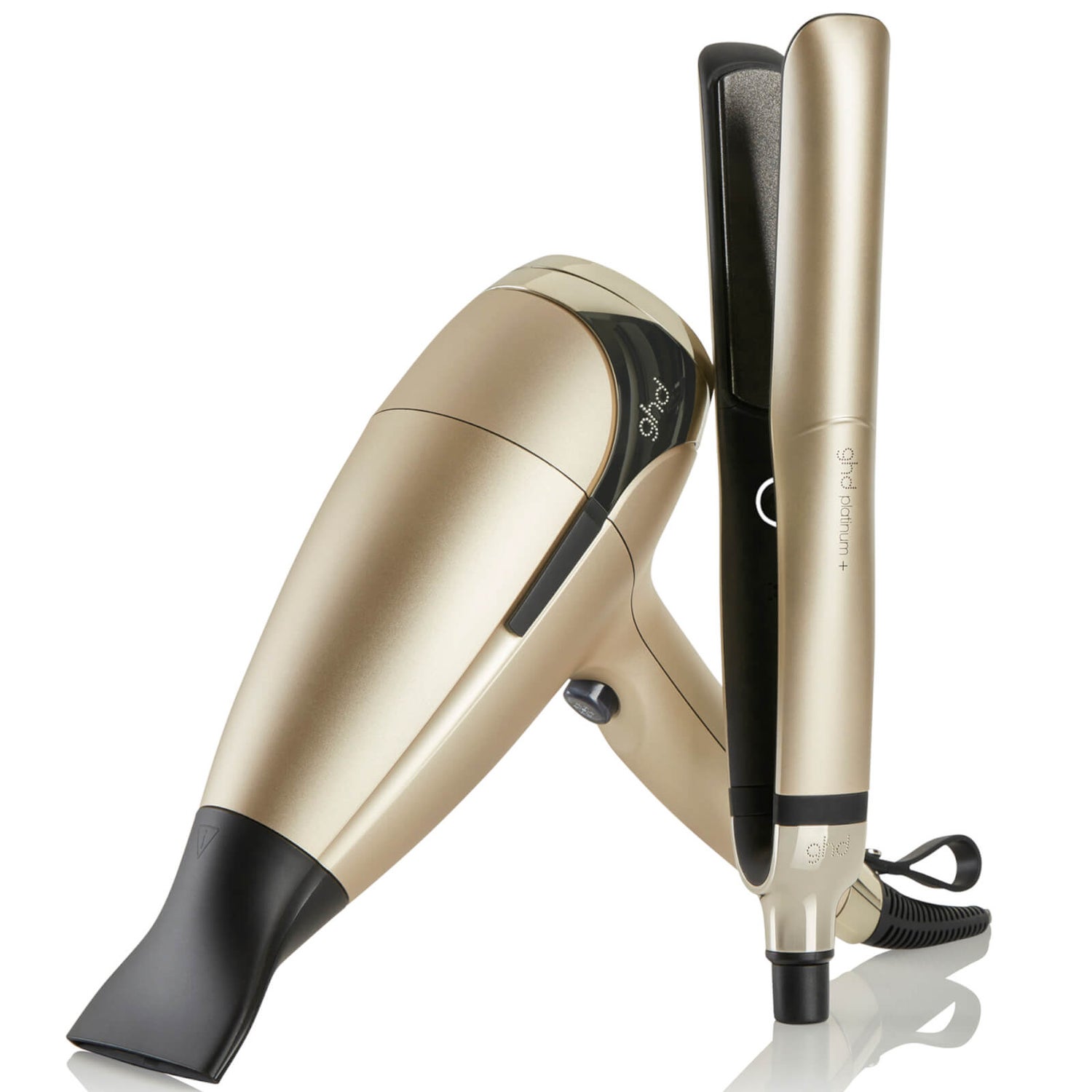 ghd Platinum+ and Helios Limited Edition Hair Straightener and Hair Dryer in Champagne Set