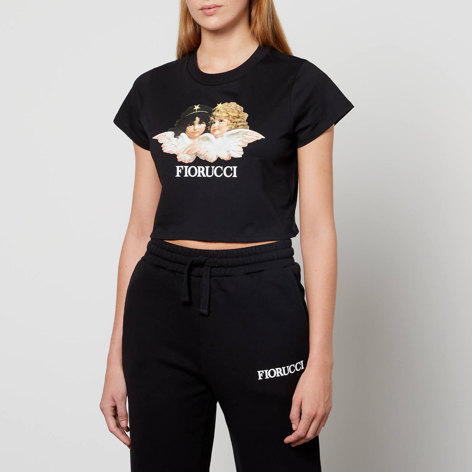 Fiorucci Vintage Angels Logo-Printed Cropped Cotton T-Shirt