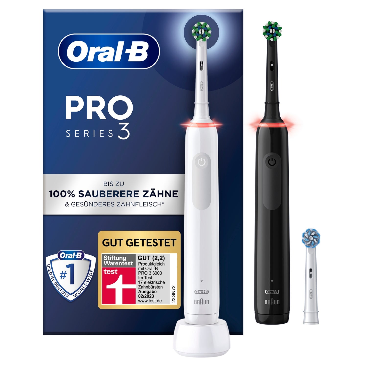 Oral B Pro 3 - 3900 - Electric Toothbrushes Black and White Duo Pack