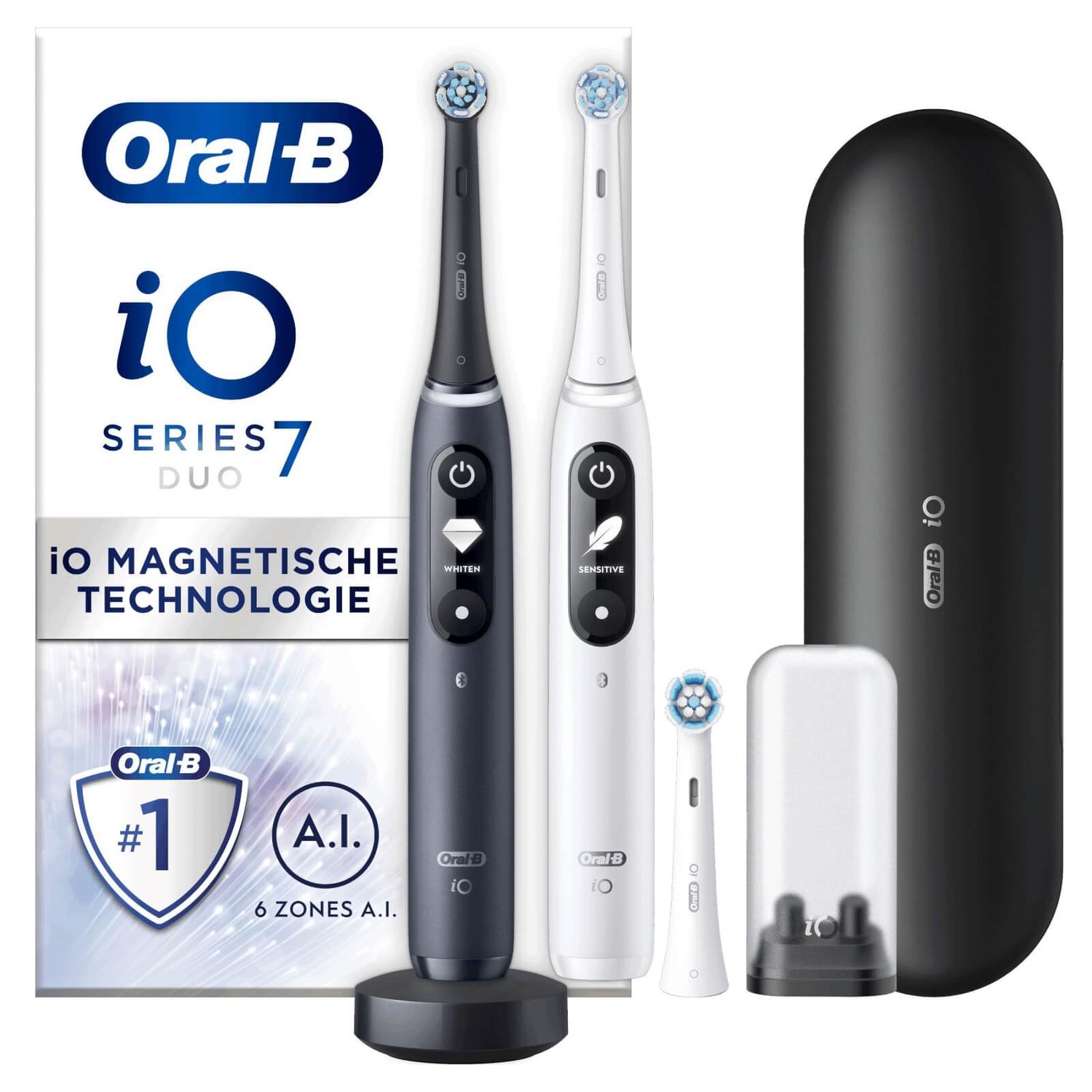 Oral-B iO Series 7 Elektrische Tandenborstel Duo-pak Zwart & Wit