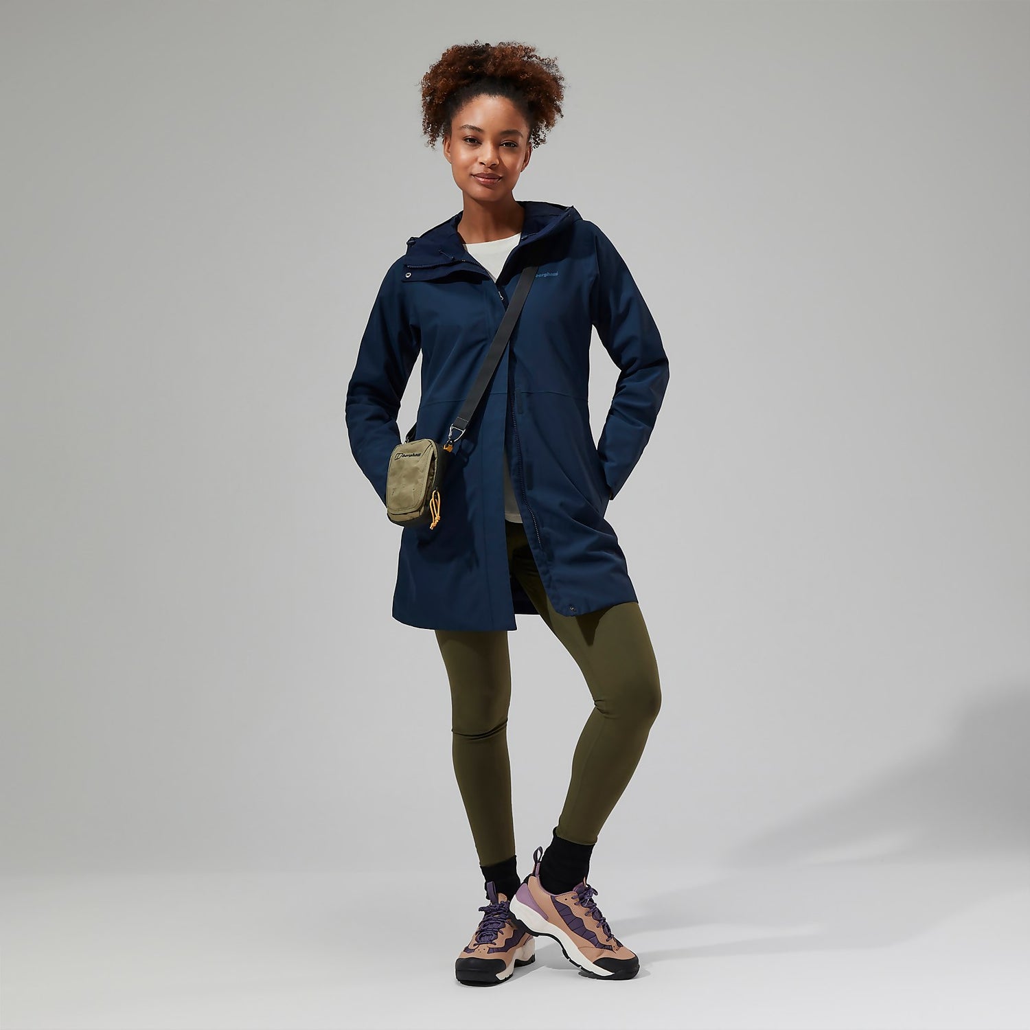 Women s Omeara Long Waterproof Jacket Blue Berghaus